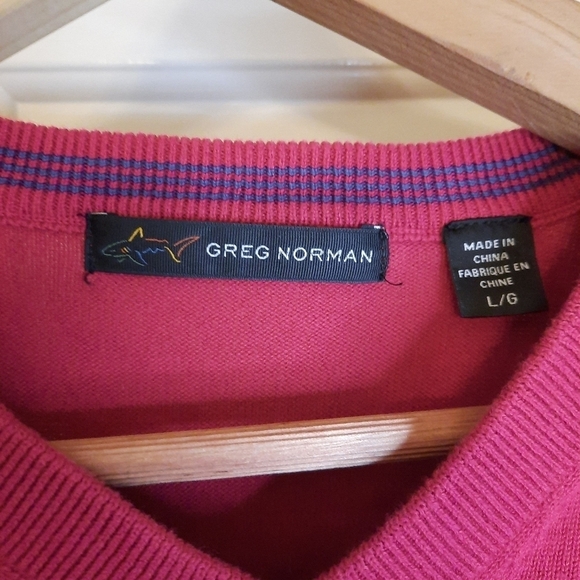 Greg Norman V-neck Sweater Maroon Size Large Men's - Picture 3 of 6